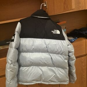 The North Face Men's Black and Silver Puffer Jacket